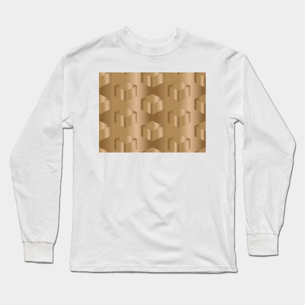 Light Brown cubes Long Sleeve T-Shirt by YamyMorrell